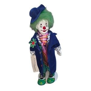 Vintage Design Impressions Bendable Clown Green Hair Porcelain Face Hands Feet